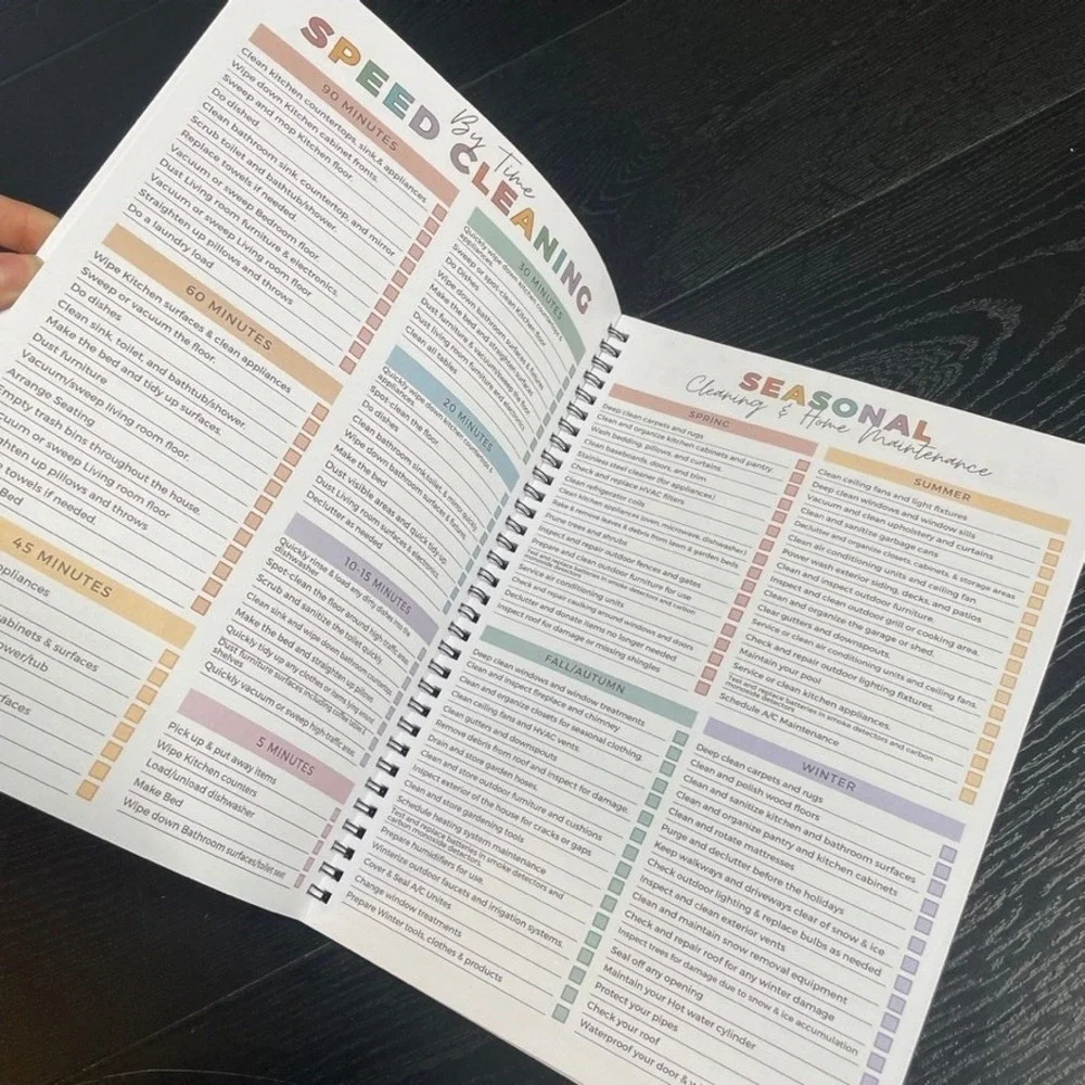 ADHD Cleaning Planner Spiral Bound Home Organization‎ Checklist Notebook